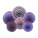 SHANAYA Paper Fan Decoration Set Hanging Paper Garlands Decoration Items for Birthday Graduation Wedding Party Anniversary New Year Indoor Outdoor Decorations Set of 6 (Purple)