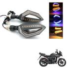 KOZDIKO 4 Pcs D Shaped Bike 9 LED Turn Signal Lights Blinker Front & Rear Side Indicator Light For Hero Ignitor