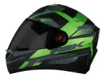 Steelbird SBA-1 R2K ISI Certified Full Face Graphic Helmet in Matt Finish (Medium 580 MM, Matt Black Green with Smoke Visor)