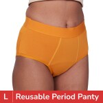 Be Me Hiphugger Period Panties For Women| Strong Leak Protection Hipster| Durable Design Underwear Holds More Than 3 XL Pads (Tangerine, L)