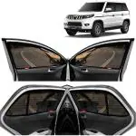 Kingsway Car Magnetic Sun Shades Curtains for Mahindra Bolero Neo, Model Year : 2021 Onwards, Zips in Front Window, Color : Black, Cotton Mesh, Complete Set of 6 Piece