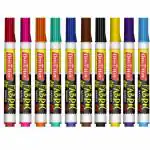 Soni Officemate Fabric Markers mix colours (Set of 10, Multicolor)
