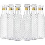 HOMIZE Crystal Clear Diamond Design Water Bottle for Fridge, Kids, School and Office, Set of 6