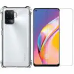 Kite Digital Oppo F19 Pro Transparent Bumper Shock Proof Corner Soft TPU Silicone Flexible Back Case Cover + Transparent Tempered Glass Screen Protector