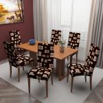 Dream Care Chair Protector Dining Table Chair Cover Set of 6 & Elastic Stretchable Office Chair Cover Protector, Design 29