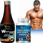 Fasczo Proz Weight Gainer/Body Building Weight Gain Capsule & Weight Gain Syrup Combo Weight Gainers/Mass Gainers (200.31 ml, No Flavour)
