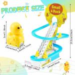 SHIVAARO Small Ducks Climbing Toys, Electric Ducks Chasing Race Track Game Set, Playful Roller Coaster Toy with 3 Duck Music Button, Fun Duck Stair Climbing Toy for Toddlers and Kids