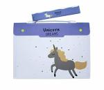 Weshopaholic Multolor 35.56 x 25.4 x 2.67 cm Unorn Dream Plast, PVC A4 Size Expandable File Folder with 12 Pockets, Handle and Scale Tab