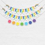 Festiko Colorful Rainbow Cloud Theme Birthday Party Wall Decorations Items For Boys, Girls, Kids Birthday Decorations Supplies (Happy Birthday Banner)