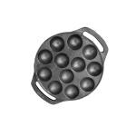 MACclite IRONIUM Cast Iron Pre-Seasoned Round Heavy Panniyarkal 12 Pits.