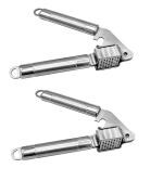 FIRST FRONT Stainless Steel Garlic Press Crusher Grinding Slicer Chopper Cutter Ginger and , MultiColour, (Pack of 2)