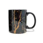 Microwave Safe Ceramic Black Copper Pipe Coffee Mug with Handle - Set of 1 (370 ML)