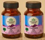 Organic India Flaxseed Oil Veg Capsule Ayurvedic Medicine (2 Packs, 60 Veg Capsule in Each Pack)