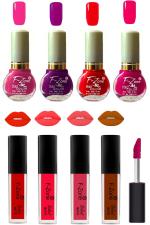OUR BEAUTY Nail Polish And Lipstick Combo 113 (Pack Of 8)