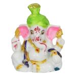 eCraftIndia White Polyresin Lord Ganesha Showpiece 7 cm x 4 cm x 7.5 cm