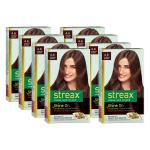 Streax Reddish Brown Hair Color For Men And Women, 60 Ml (Pack Of 8)
