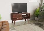 SMAART CRAAFTS London Solid Wood TV Unit for Living Room | Living Room Furniture | Premium 2 Drawer TV Stand for Home | Natural Mahogany Finish | Solid Acacia Wood Entertainment Unit