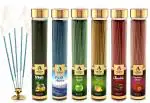 The Aroma Factory Fruit Agarbatti Incense Sticks Strawberry, Pineapple, Green Apple, Chocolate, White Sage, Fresh Active (6 Jars x100g)