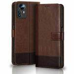 Mobiclonics Dual Colour Flip Cover for Xaiomi Mi 12 Pro - Brown&Coffee