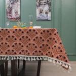 Urban Space Sicilia Rectangular Table Linen Collection - Premium Water & Stain Resistant Dining Table Cover Anti Skid Table Cloth For Center Table,1 Pc(Chocolate Bouquet,4 Seater 52