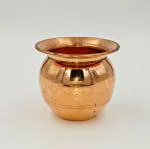 SHLINCO SHLINCO Copper Kumkuma Kalash/Lota with Line Design for Diwali, Pooja, Festival, Home Decoration (300 ML) Copper Kalash (Brown)