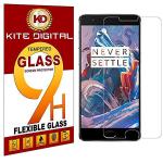 Kite Digital ONE Plus 3 Premium Tempered Glass Screen Protector Slim 9H Hardness 2.5D