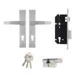 Godrej Locks Silver Mazak Neh 06-240 Mm Door Handle With Lock 1Ck