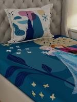 Disney Frozen Print Cotton Single Bed sheet With one Pillow Cover Fushion 150X220CMS