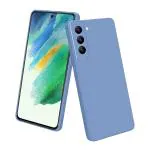LIRAMARK Silicone Soft Back Cover Case for Samsung Galaxy S21 FE 5G (Silicone Blue)