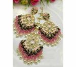 Gyaan Jewels Handmade Brass Earring and Necklace Set Black (Women) (Pack of 1) Free Size