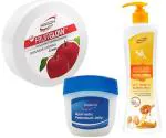 1 NIMSON SILK PLUS OATS & OLIVE MOISTURISING BODY LOTION 500ML+1 NIMSON FRUIT GLOW SKIN MOISTURISING CREAM 400ML+1 NIMSON AYURVEDIC PETROLIUM JELLY 42ML