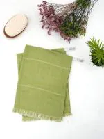 Doctor towels it's safe Unisex Aluvera - Aloe Vera Double Cloth Hand Towel Quick Dry Hand Towel 40 X 60 Cm 350 Gsm Pack Of 2 - Apricot Brandy (Aloe Green)