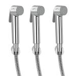 Lapo Silver Stainless Steel, Acrylonitrile Butadiene Styrene Faucet For Bathroom 1.30 Meter (Pack of 3)