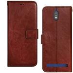 Slugabed Flip Cover for Jio Phone Next/JioPhone Next/Jio Next PU Leather Wallet Flip Case for Jio Phone Next/JioPhone Next/Jio Next (Brown)