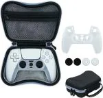 Microware HBP-283 Portable Storage Bag With Controller Case For Playstation 5 Controller, Black