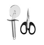 FIRST FRONT Stainless Steel SS Pizza Cutter With Kitchen , Multipurpose Use Mini Scissor and (Multicolour, Pack of 2)