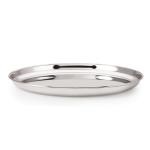Neelam Stainless Steel 12 22G Buffet Plate, 28 cm, Silver, Set of 12