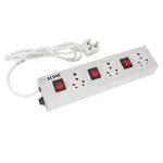 Econe 16 Amp 3 Socket 3 Switch Electric Extension Boards Power Strip With 3 Core Copper Wire - 3.5 Meter Long Wire