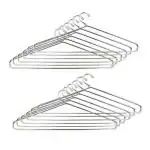 ROCKFIELD DEZNA Cloth Hanger Stainless Steel/with Plastic Coating Hanger for Hanging Saree, Kurta, Pant, Steel Pack of (36)