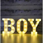 SATYAM KRAFT Battery Operated LED Letter Light (BOY) Letter Night Lamp, Event Decoration (3 Pieces Letter) (Yellow)