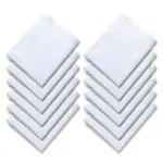 Akin 100% Cotton Premium Collection Handkerchiefs Hankey For Men - Pack of 18 - White .