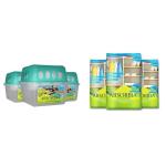 Absorbia Moisture Absorber Hanging Pouch - Pack of 3(440g each)| Absorbia Reusable Box with Refill - Pack of 3(400g each) | Dehumidifier for Wardrobe, Cupboards & Closets