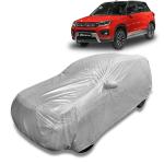 Kingsway 100% Tested Waterproof Beta Car Body Cover with Mirror & Antenna Pockets for Maruti Suzuki Vitara Brezza 2020 - 2022 Model, Metallic Silver, Perfect Fit with Inner Soft Cotton Linning