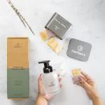 Handwash Starter Kit (1 Hand Wash Glass Bottle + 5 Vanilla Coco Tablets + 5 Lavender Tablets + Tin Box)