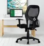 Teal Cosmos Mid Back Ergonomic Office Chair - Black