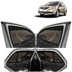 Kingsway Car Magnetic Sun Shades Curtains for Maruti Suzuki SX4, Model Year : 2007 - 2013, Full Window Cover with Rear Windshield, Color : Black, Cotton Mesh, Complete Set of 5 Piece