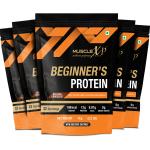 MuscleXP Beginner's Protein With Whey Protein and Digestive Enzymes, Belgium Chocolate, 1kg Pouch (2.2 lb) (Pack Of 5)