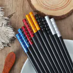 HICHAKI Alloy Reusable Chopsticks for Sushi Noodles | Non Slip | Dishwasher-Safe | Japanese | Korean | Perfect Gift Set (Pack of 5 Pairs )