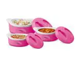 MILTON New Marvel Sr Inner Steel Casserole Gift Set of 3, Pink, 850 Ml
