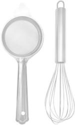 Zms Marketing Steel, Steel Whisk And Strainer Kitchen Tool Set (Combo Of 2)